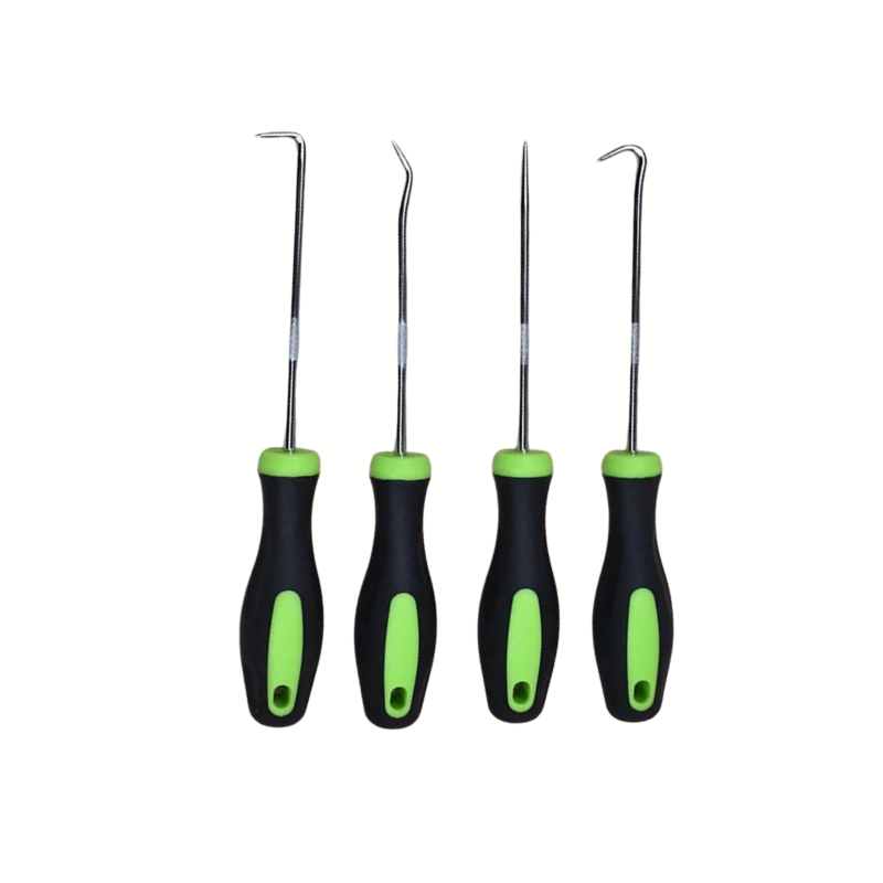 4 Piece 17cm Pick and Hook Tool Set O-Ring Seal Remover Precision Repair Tools Green