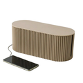 Cable Management Box Brown Wire Storage Organizer for Desk and Router