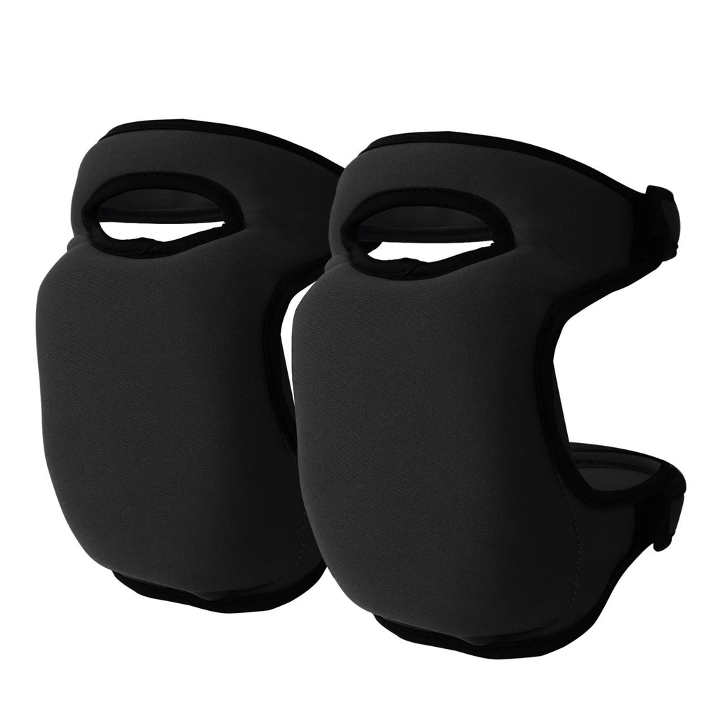 1 Pair Black Gardening Knee Pads Anti-Slip Cushioned Protective Kneepads Adjustable