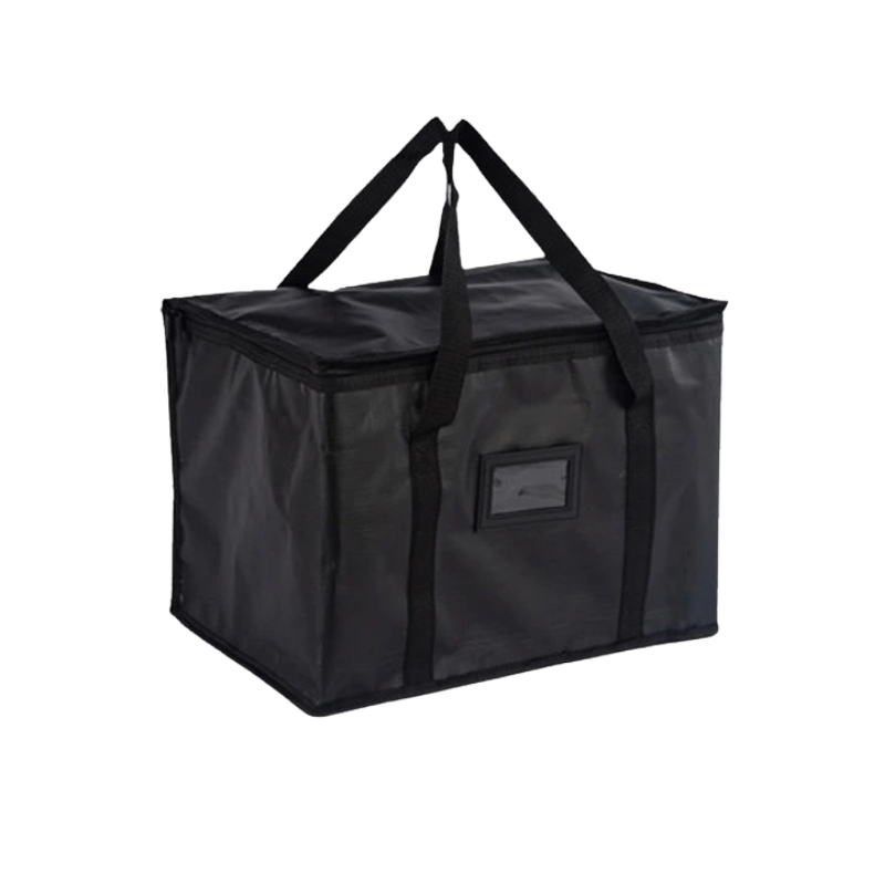50L Insulated Food Delivery Bag Portable Thermal Cooler Carrier with Zipper Black