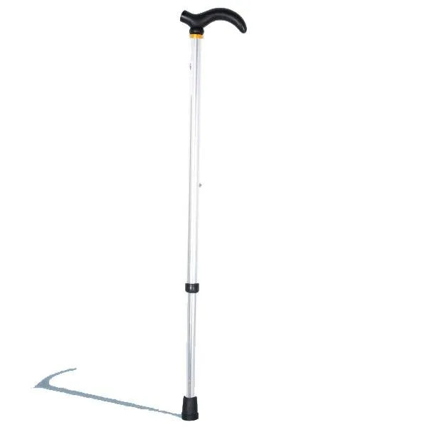Adjustable Aluminum Walking Stick Silver 75-90cm Anti-Slip Support Cane