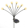 8 LED Solar Firefly Swaying Lights Warm White Outdoor Garden Pathway Decor Light