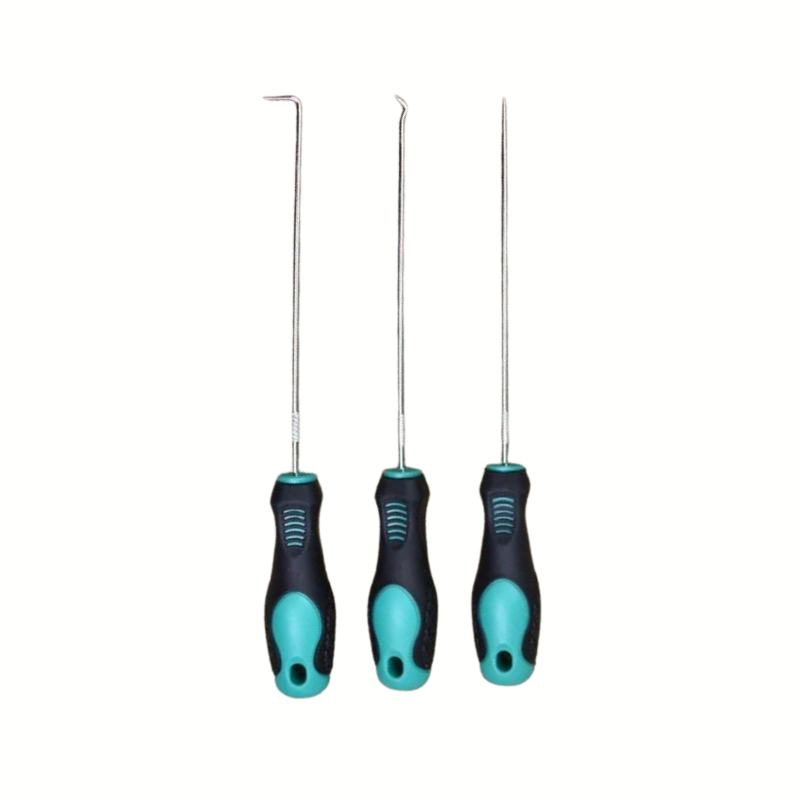 3 Piece 24cm Pick and Hook Tool Set O-Ring Seal Remover Precision Repair Tools Blue