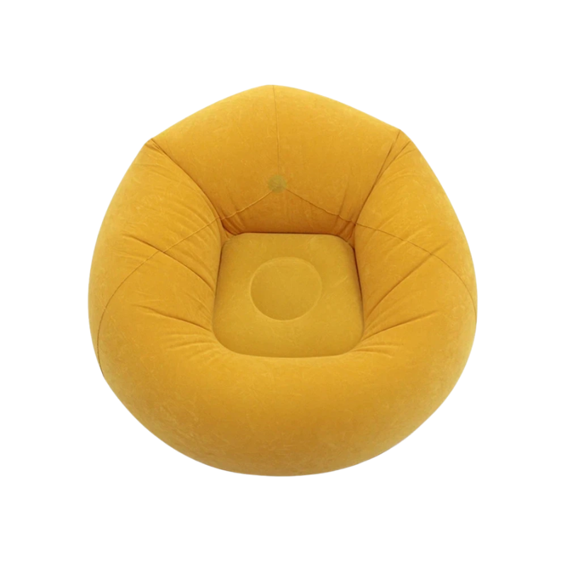Yellow Inflatable Air Sofa Chair Portable PVC Lounge Seat for Outdoor Camping and Living Room