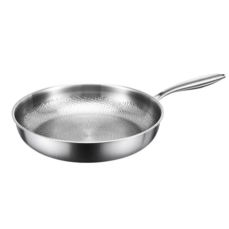 30cm Pure Titanium Frying Pan with Hammer Pattern Surface for Induction and Gas Cooktops