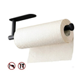 Long Black Kitchen Paper Towel Holder Adhesive Wall Mounted Tissue Roll Rack