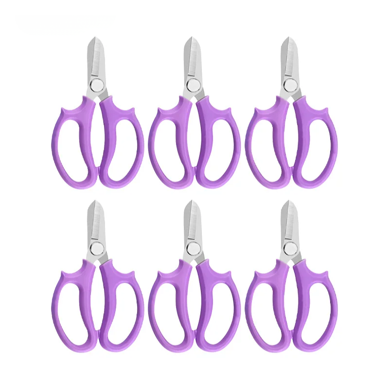 6 Piece Purple Bonsai Scissors Pruning Shears Stainless Steel Floral Cutting Tool Set