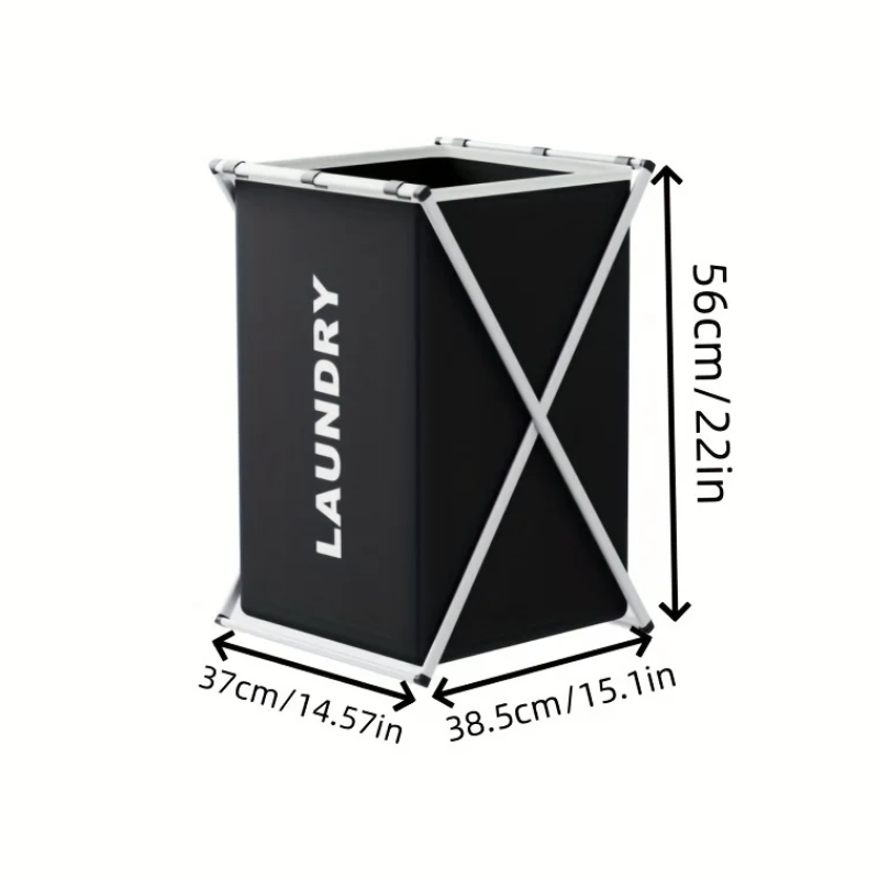 Single Grid Foldable X-Frame Laundry Hamper Portable Clothes Storage Basket