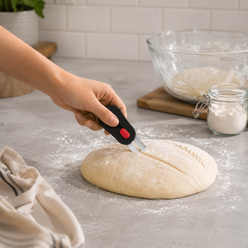 Bread Scoring Cutter with 6 Replacement Blades for Sourdough Baking and Dough Preparation