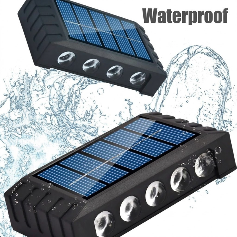 10 LED Solar Wall Light Warm Light Up and Down Outdoor Waterproof Garden Lamp