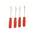 4 Piece 14.2cm Pick and Hook Tool Set O-Ring Seal Remover Precision Repair Tools Red