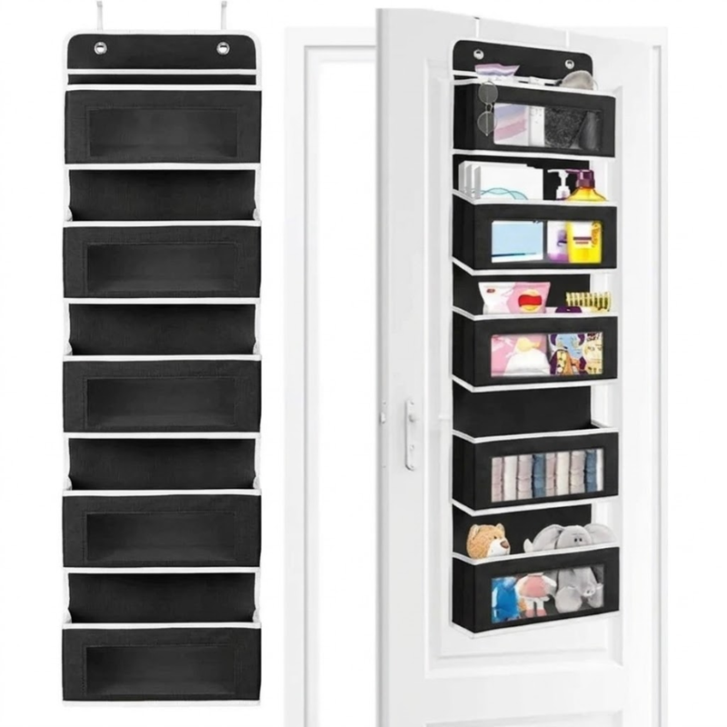 5 Shelf Black Hanging Storage Organizer Over Door 5 Pocket Rack