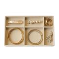 6 Grid Wooden Jewelry Storage Tray Drawer Style Organizer Partitioned Ring Earring Holder
