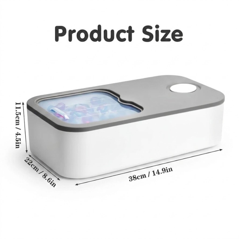 Laundry Pod Storage Container with Sliding Lid Light Gray Plastic Organizer Box
