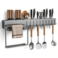 60CM Wall Mounted Kitchen Storage Rack Knife Holder Pot Lid Cutting Board Organizer