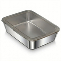 1 Piece Stainless Steel Food Storage Container Rectangle Lunch Box with Lid Kitchen Meal Prep Organizer