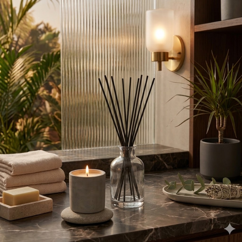50 Piece Black Fiber Reed Sticks 3x300mm Diffuser Replacement Sticks Home Fragrance