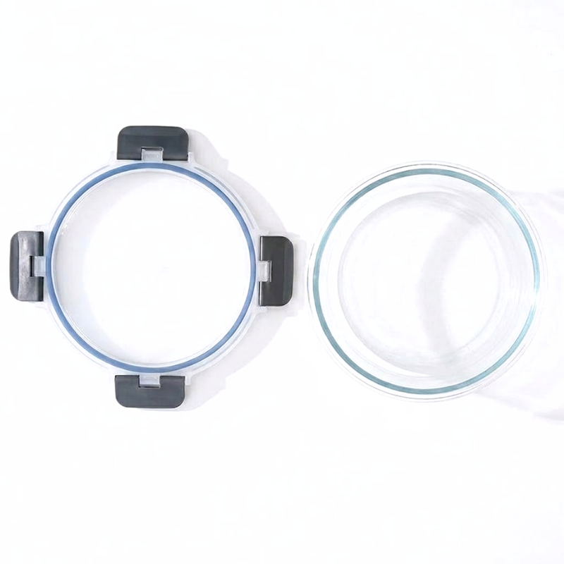 950ml Round Glass Food Storage Container with Lid Microwave Freezer Dishwasher Friendly