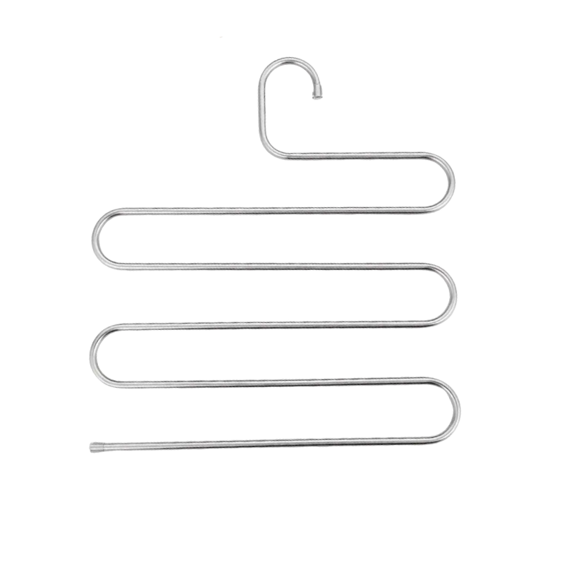 1 Piece 5 Layer Clothes Hanger Non Slip Space Saving Pants Storage Rack Silver
