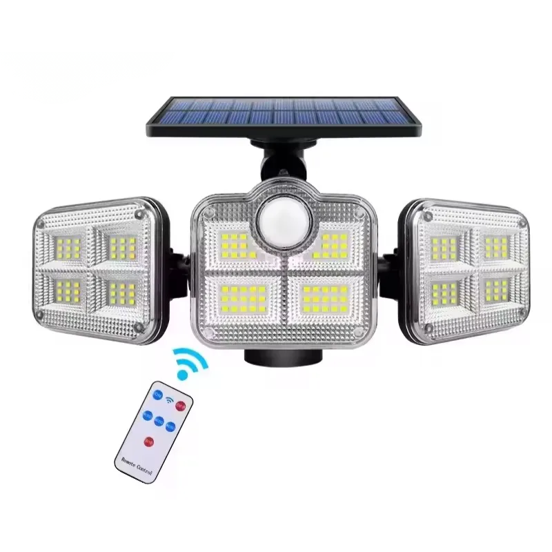 Solar Powered LED Security Light with Motion Sensor Adjustable Panels IP65 Waterproof 122 LED