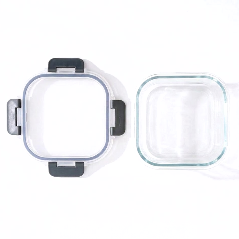 800ml Square Glass Food Storage Container with Lid Microwave Freezer Dishwasher Friendly