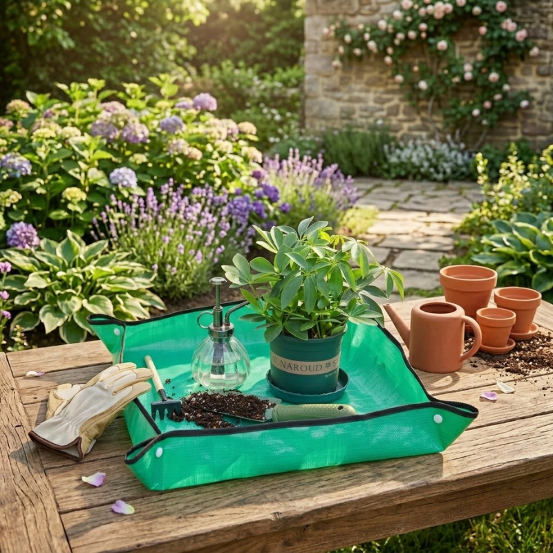 50x50cm Waterproof Planting Mat Foldable Gardening Potting Pad with Snap Corners