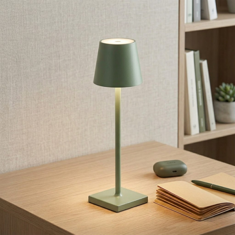 LED Touch Green Table Lamp 3 Color Dimmable USB Powered Desk Bedside Light