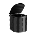 Portable Folding Bucket Toilet Seat Black With Lid Compact Plastic Outdoor Emergency Toilet for Camping Travel