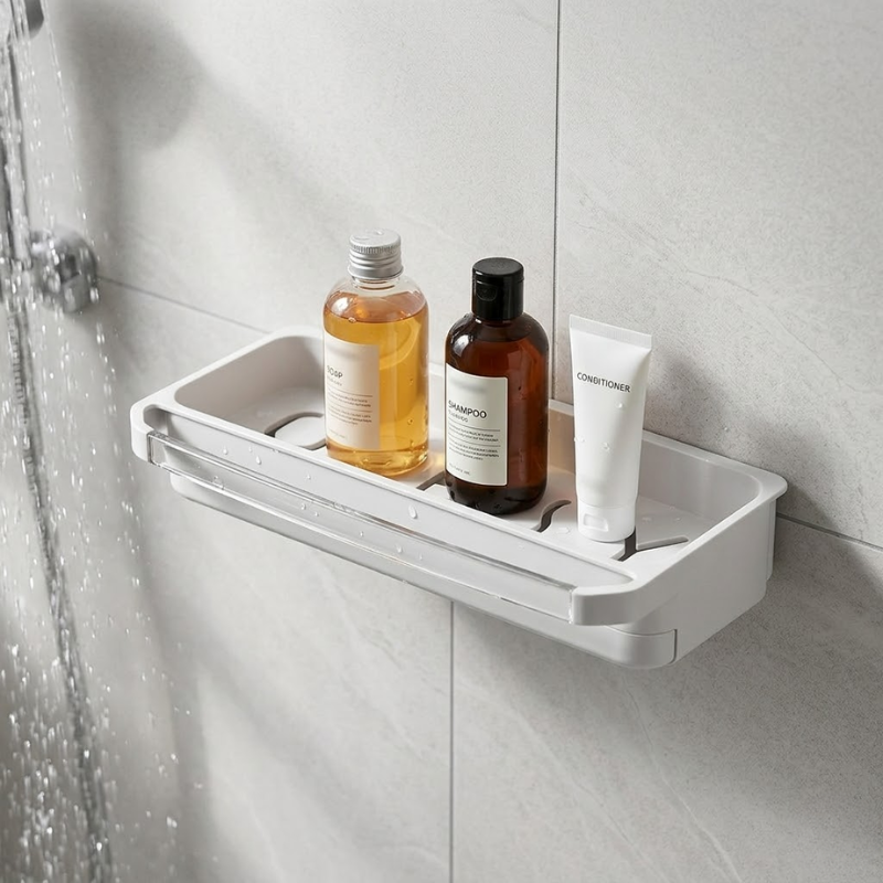 Kitchen Sink Organizer Drain Rack Self Draining Sponge Soap Holder White