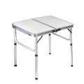 Portable White Foldable Camping Table Adjustable Height Aluminum Alloy Picnic Table for Hiking Fishing and Outdoor Use
