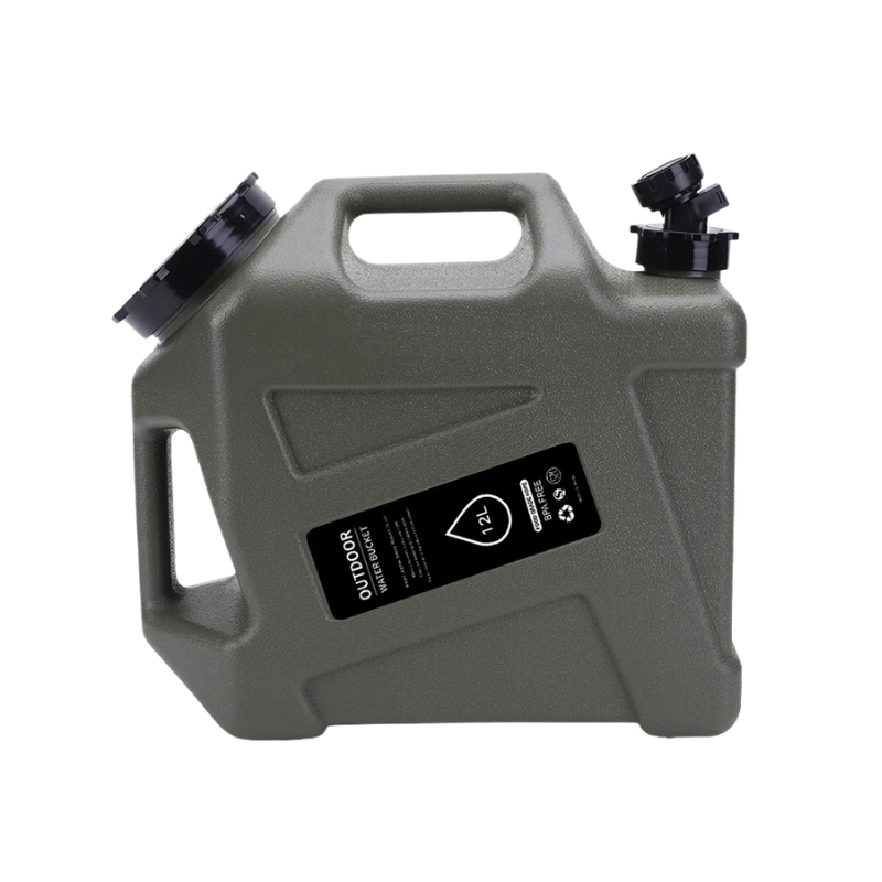12L Portable Gray Water Storage Container with Wide Opening for Camping Travel and Outdoor Use