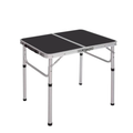 Portable Black Foldable Camping Table Adjustable Height Aluminum Alloy Picnic Table for Hiking Fishing and Outdoor Use