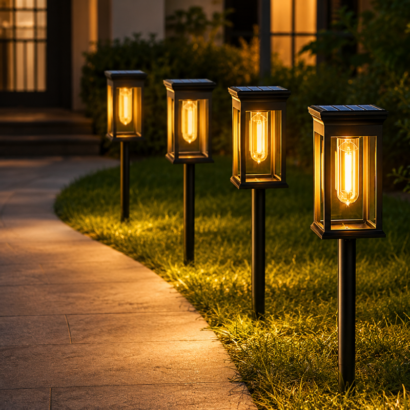 1 Piece Solar Garden Lawn Light Warm White IP65 Outdoor Landscape Path Light