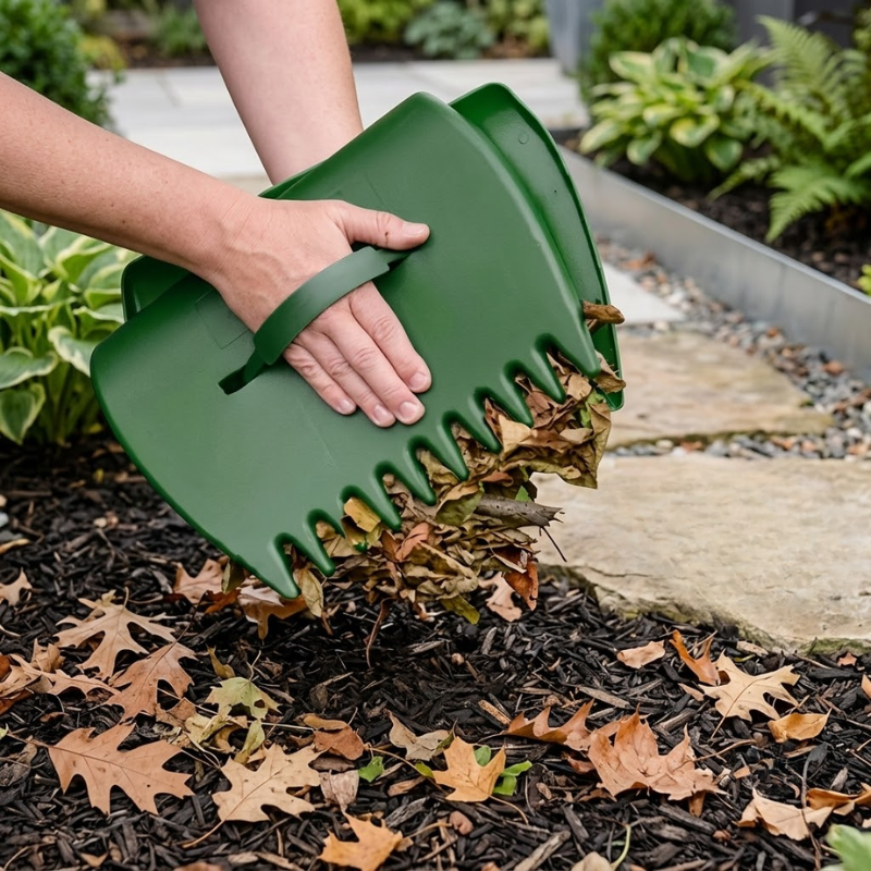 2 Piece Leaf Scoop Rake Plastic Handheld Garden Leaf Collector Cleanup Tools