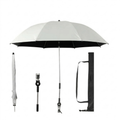106cm Silver Clip On Beach Umbrella 360 Degree Adjustable UV Sun Shade for Camping Chairs