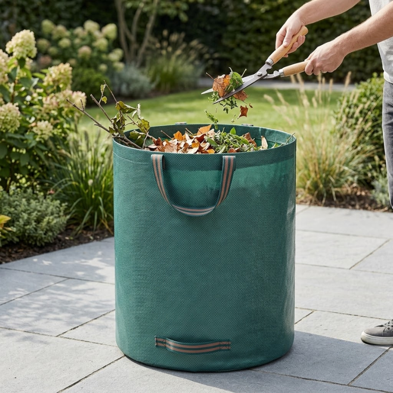 500L Garden Waste Bag Heavy Duty Reusable Yard Leaf Debris Collection Bag