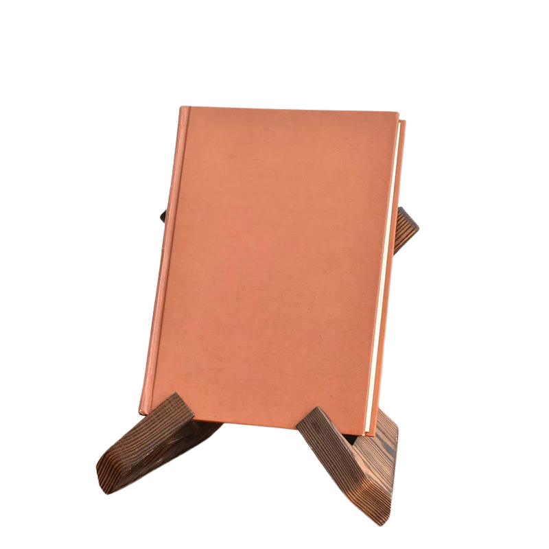 Dark Brown Wooden Cookbook Stand Foldable Book Tablet and Record Display Holder