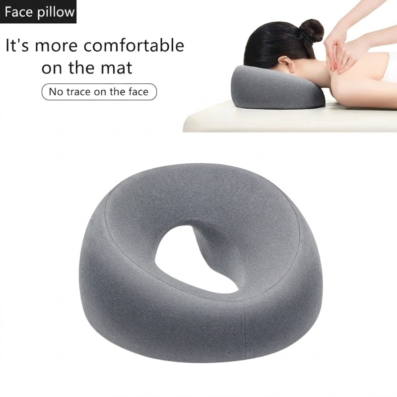 Face Down Desk Nap Pillow Memory Foam Prone Rest Head Support Cushion Gray