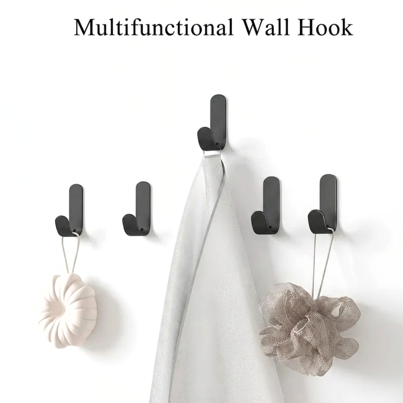 6 Piece Self-Adhesive Wall Hooks Waterproof J-Hook for Bathroom Kitchen Home