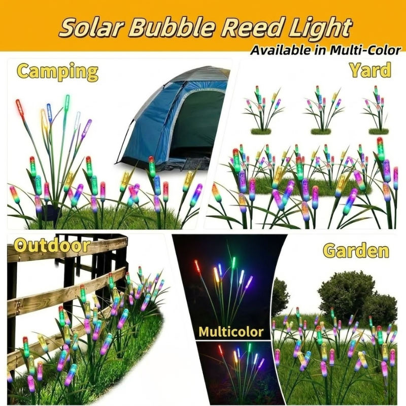 10 Head Solar Firefly Swaying Lights Multicolor Outdoor Garden Pathway Decor Lights
