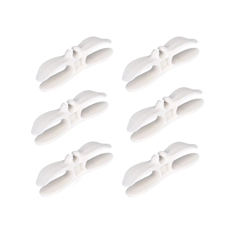 6 Piece White Cable Organizer Wire Winder Cord Holder Kitchen Appliance Cable Management