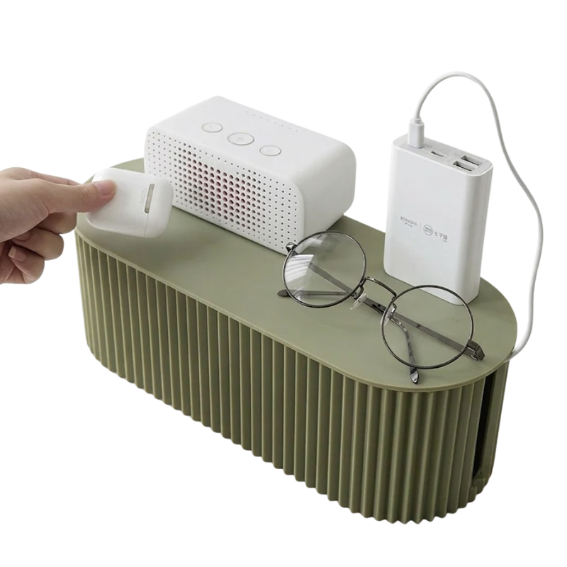 Cable Management Box Green Wire Storage Organizer for Desk and Router