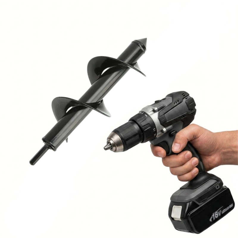 Spiral Garden Auger Drill Bit 8x25cm Soil Digging Planting Tool for Electric Drill