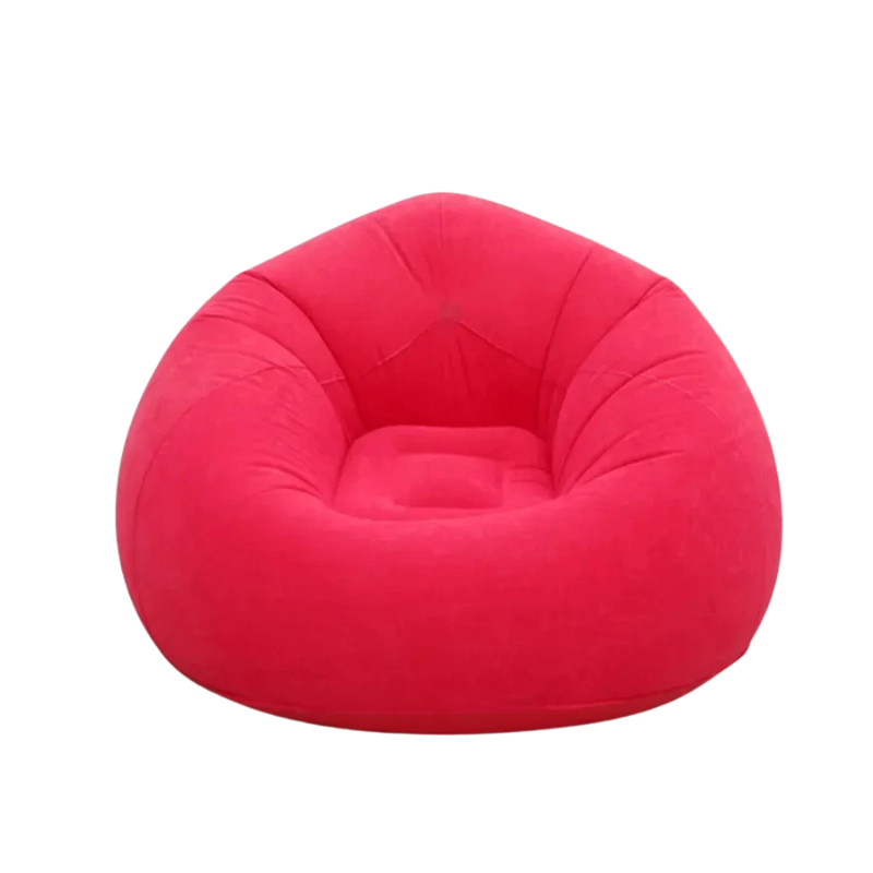 Red Inflatable Air Sofa Chair Portable PVC Lounge Seat for Outdoor Camping and Living Room