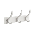3 Hook Wall Mounted Coat Hook Rack Aluminum Towel Hanger White
