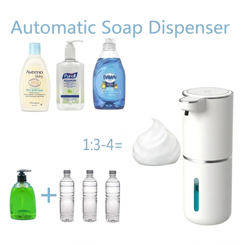 Automatic Foam Soap Dispenser Touchless Infrared Sensor USB Rechargeable Countertop