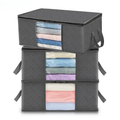 3 Piece 35L Foldable Storage Bag Clothes Blanket Organizer 50x35x20cm with Handle
