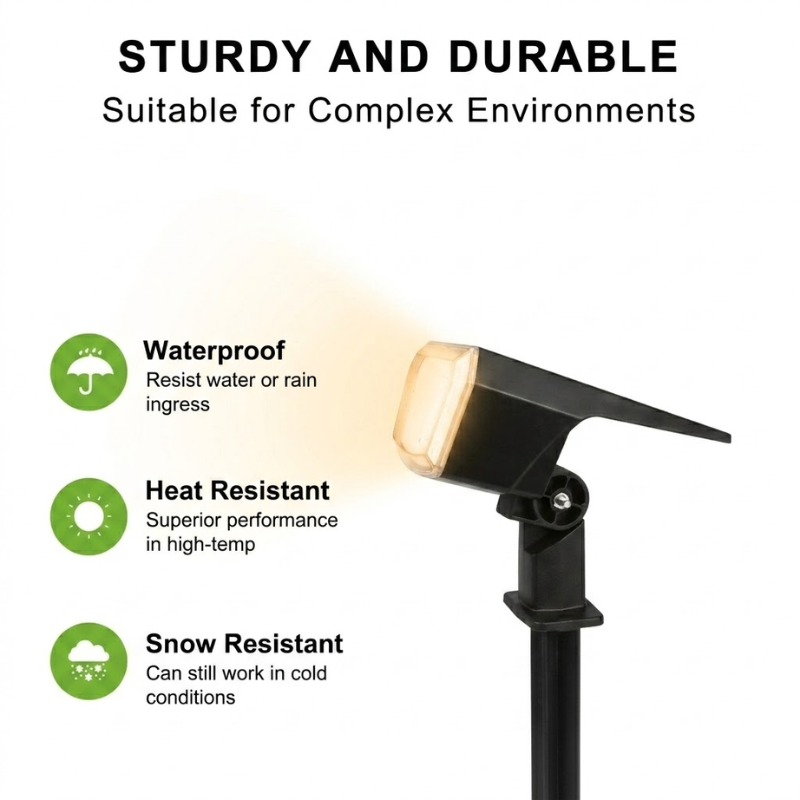 Solar Spotlight Outdoor 3 Modes Dimmable Waterproof LED Garden Lawn Light Warm White