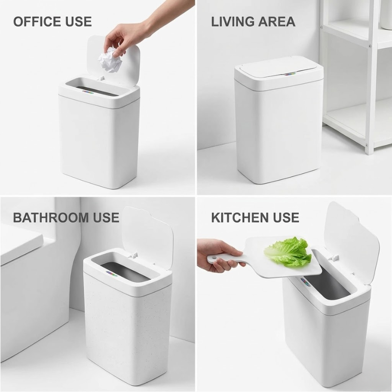 15L Touchless Smart Sensor Trash Can Automatic Bagging Waste Bin Waterproof