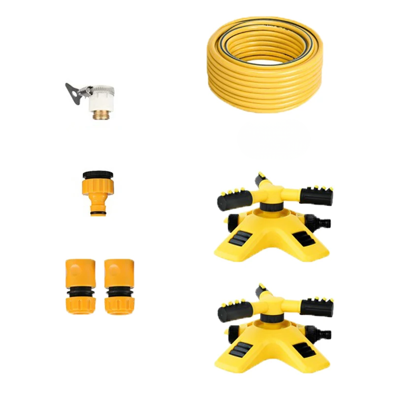 2 Pack 360 Degree Garden Sprinklers with 10m Hose Automatic Rotating Watering System for Lawn Garden and Yard